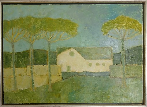 het witte huis.jpg - Het Witte Huis, olieverf op doek, 50x70cm